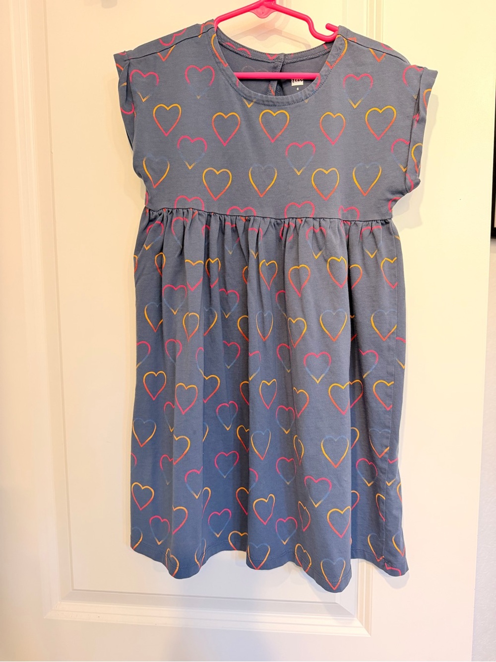 Tea Collection Blue Heart-Print Casual Dress